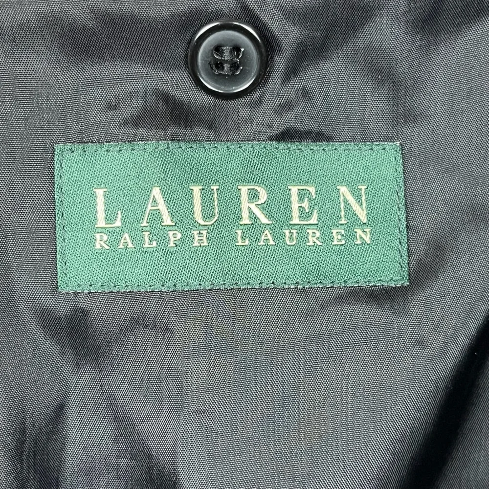 Lauren Ralph Lauren Coat Mens 42R Black Cashmere Blend Wool Topcoat Italy Ivy
